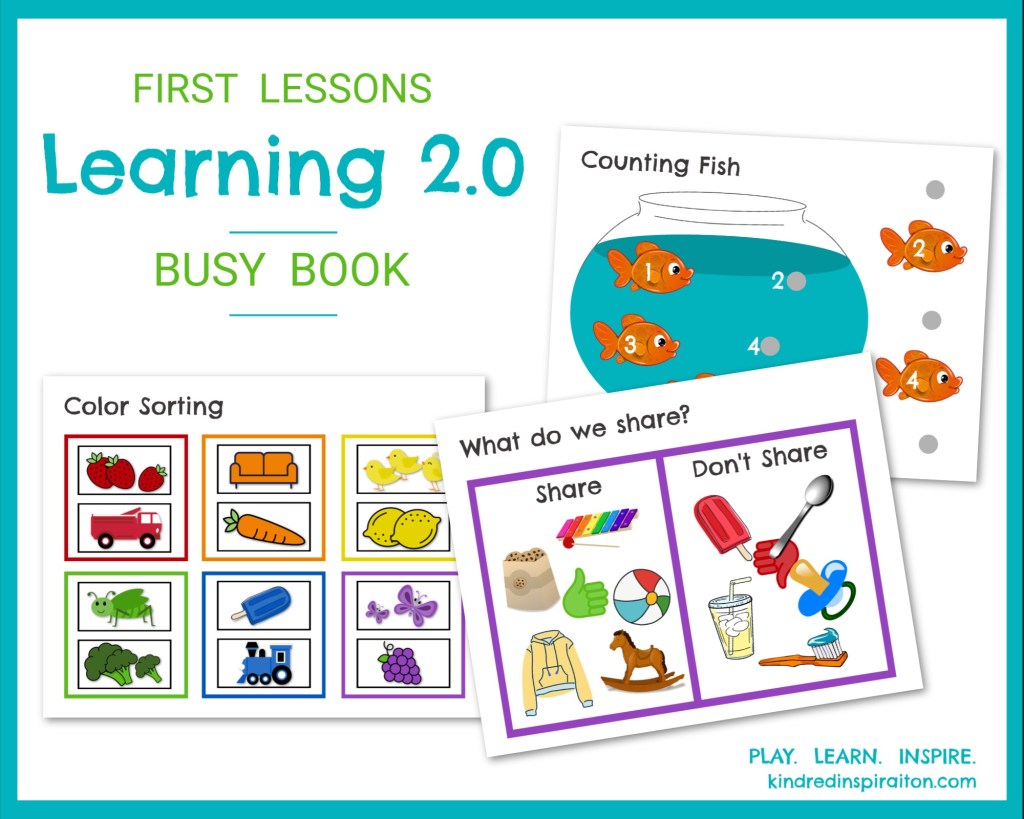 Printable 2 - 3 year old learning busy book