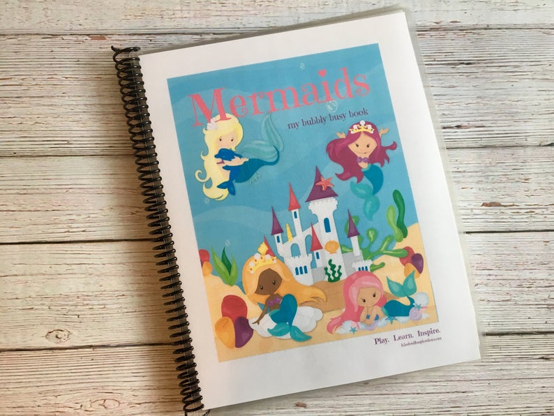mermaid printable busy book learning binder