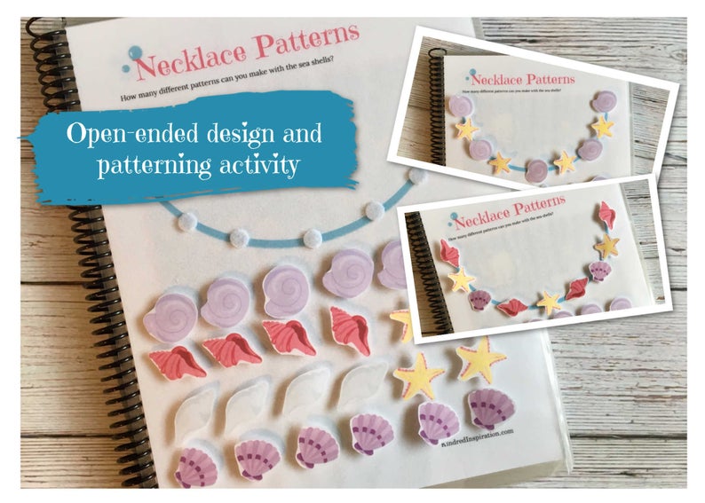 mermaid printable busy book patterning activity